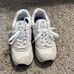 New Balance Women’s 574 Sneakers - White and Cream